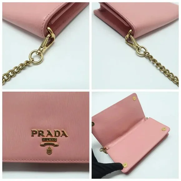 Prada Pink Leather Shoulder Bag 674-031825 - Picture 7 of 12